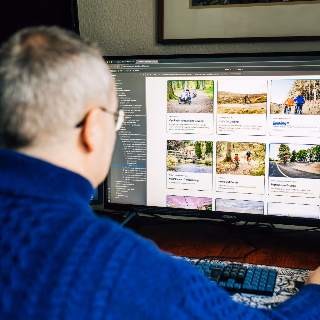 Freelance web developer Jamie McBain designing a custom website layout