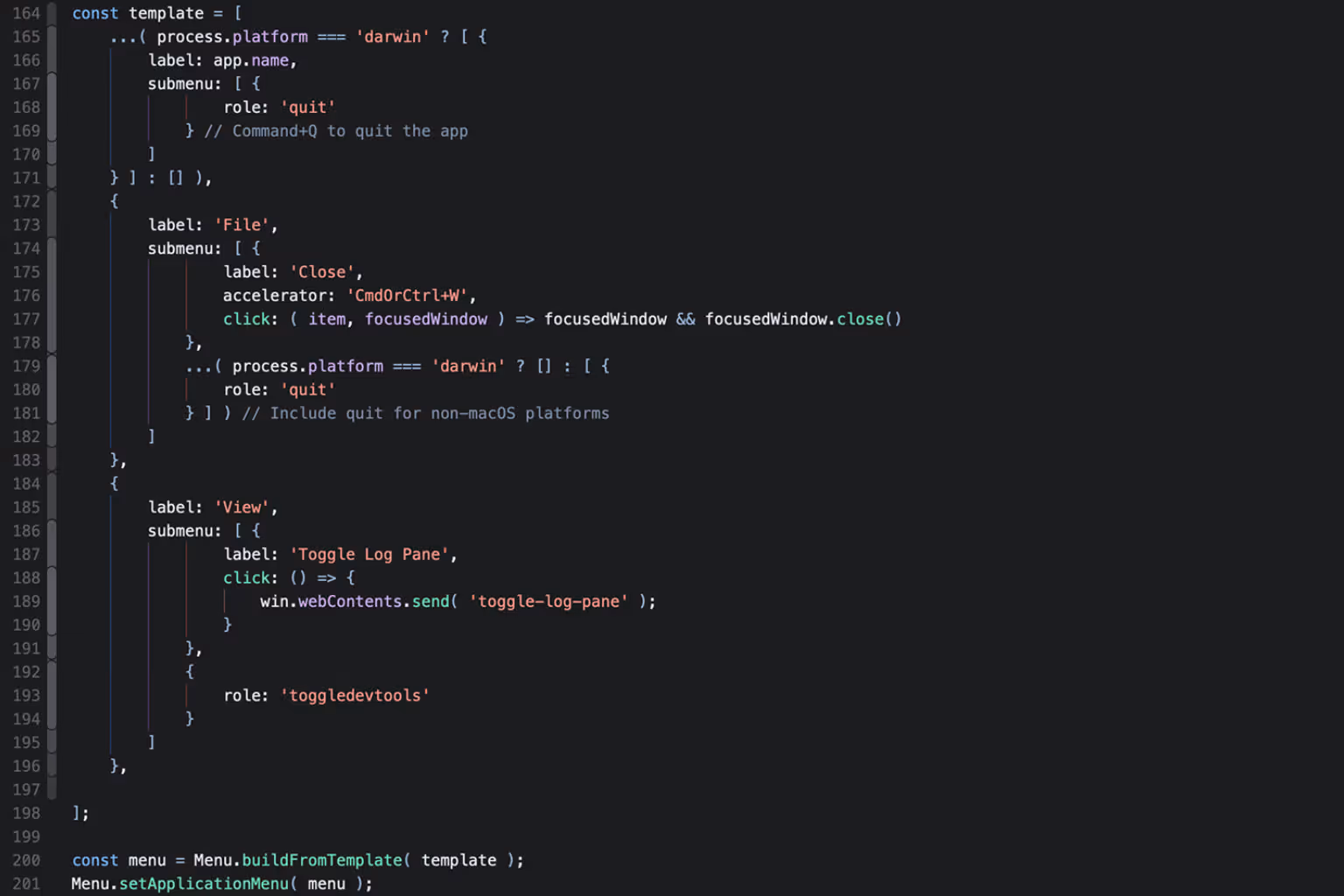 computer code being edited