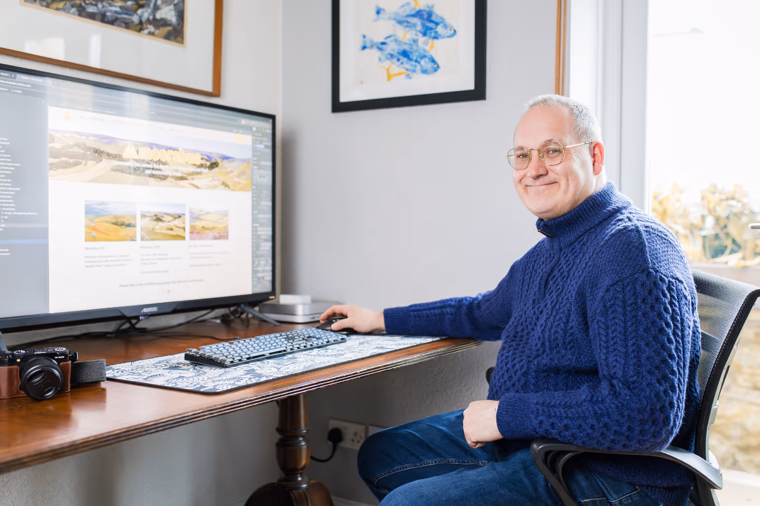 Jamie McBain BSc at his computer