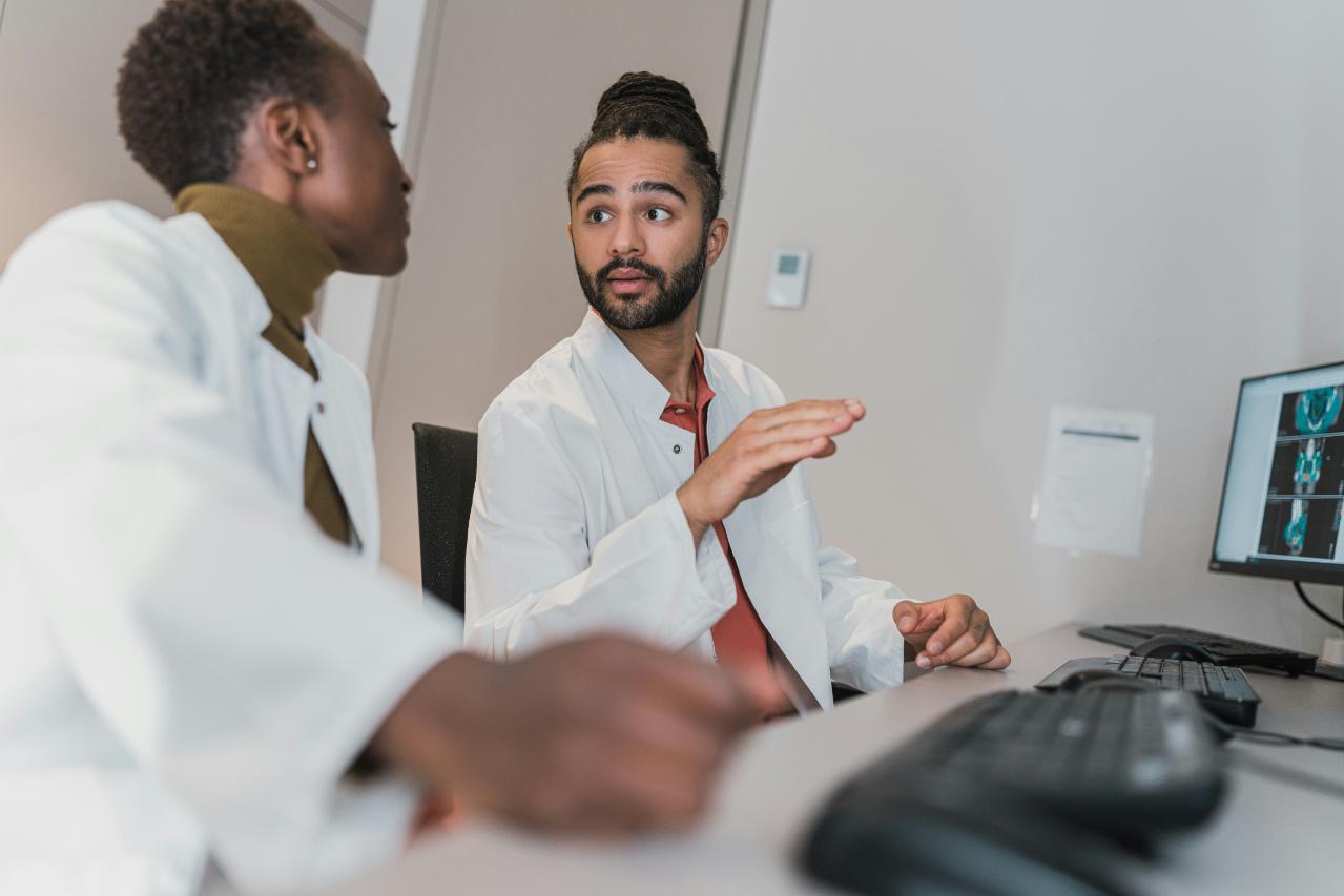 Doctor performing an ultrasound examination