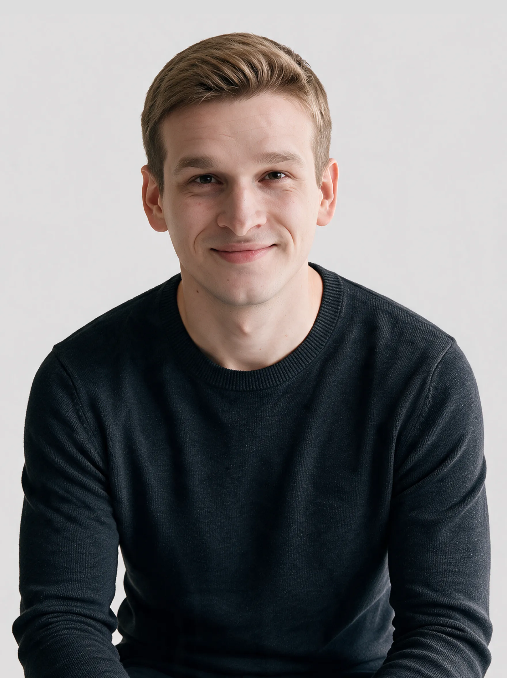 Portrait of a smiling man in a black sweater