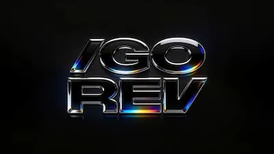 Chrome Igorev wordmark on a black background