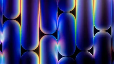 Abstract iridescent blue and purple geometric pattern