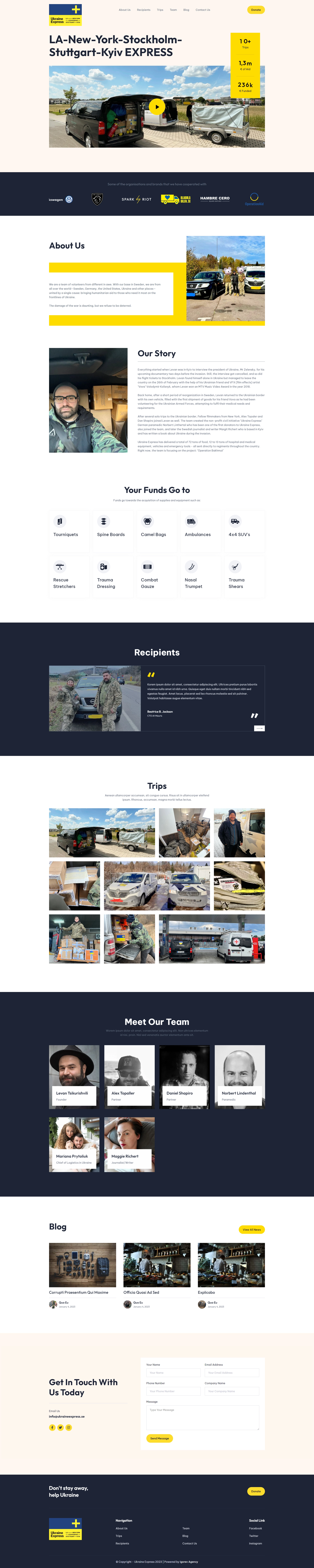 Ukraine Express full website page showcase