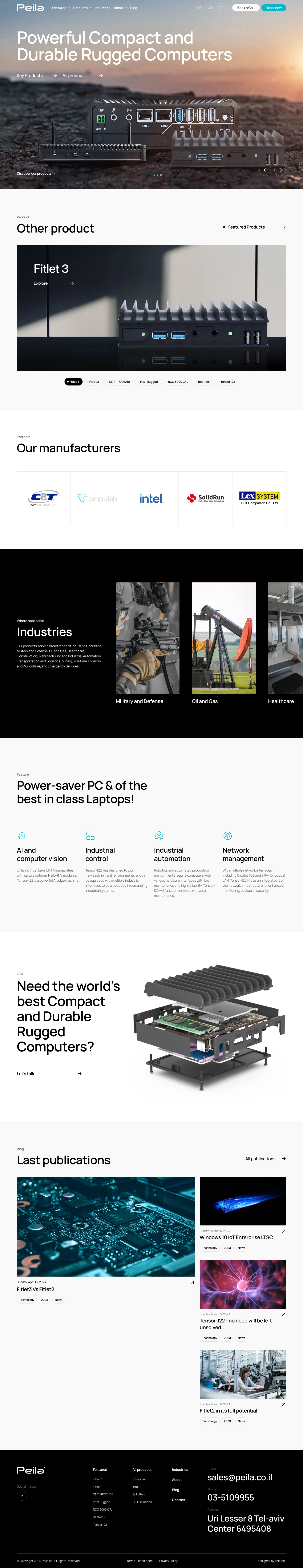 Peila full website page showcase
