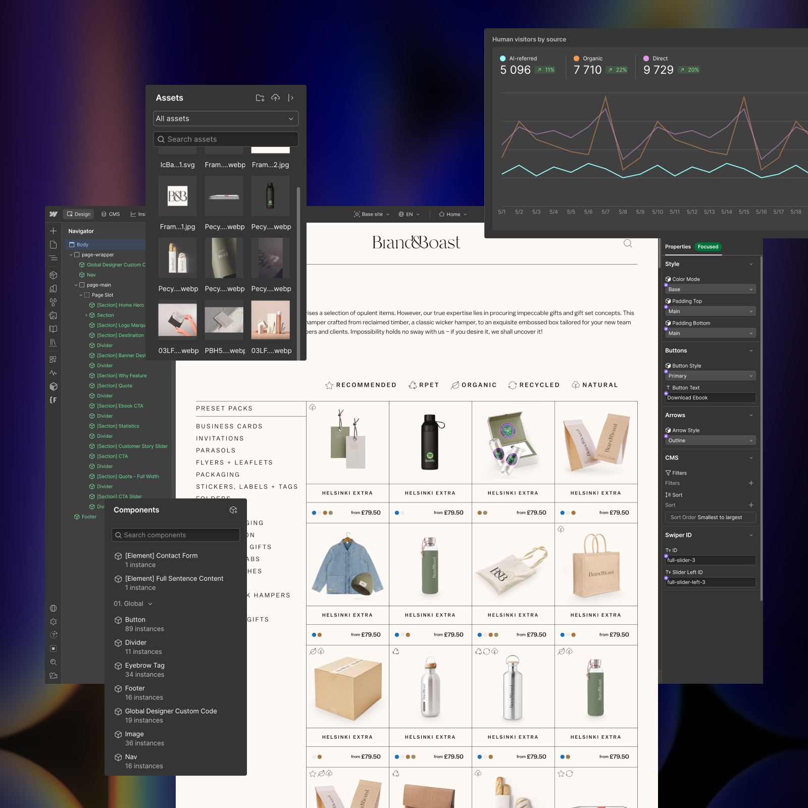 Ecommerce & Retail Webflow website showcase
