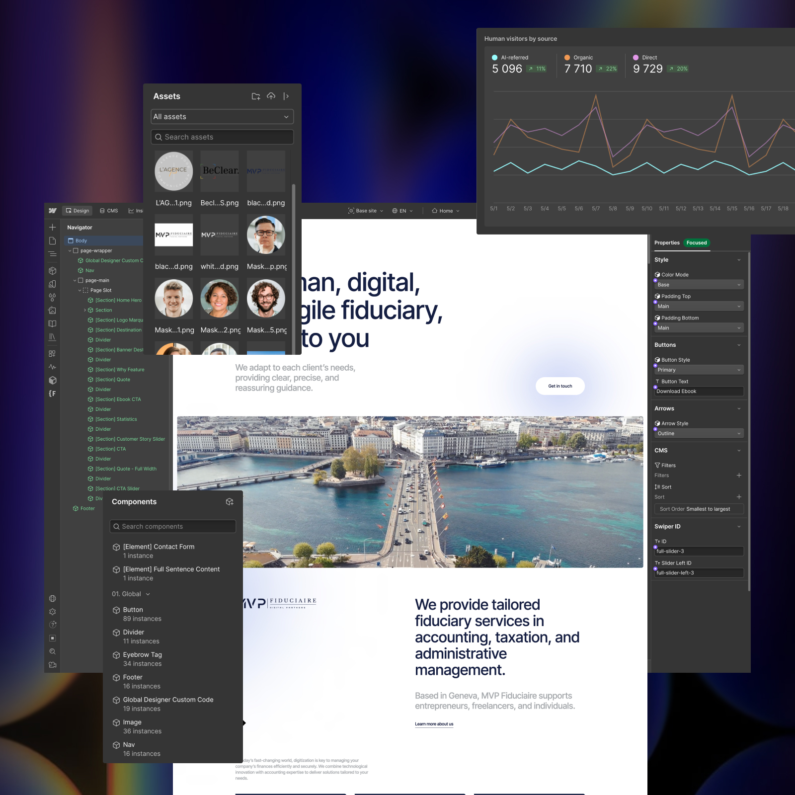 Professional Services & Agencies Webflow website showcase