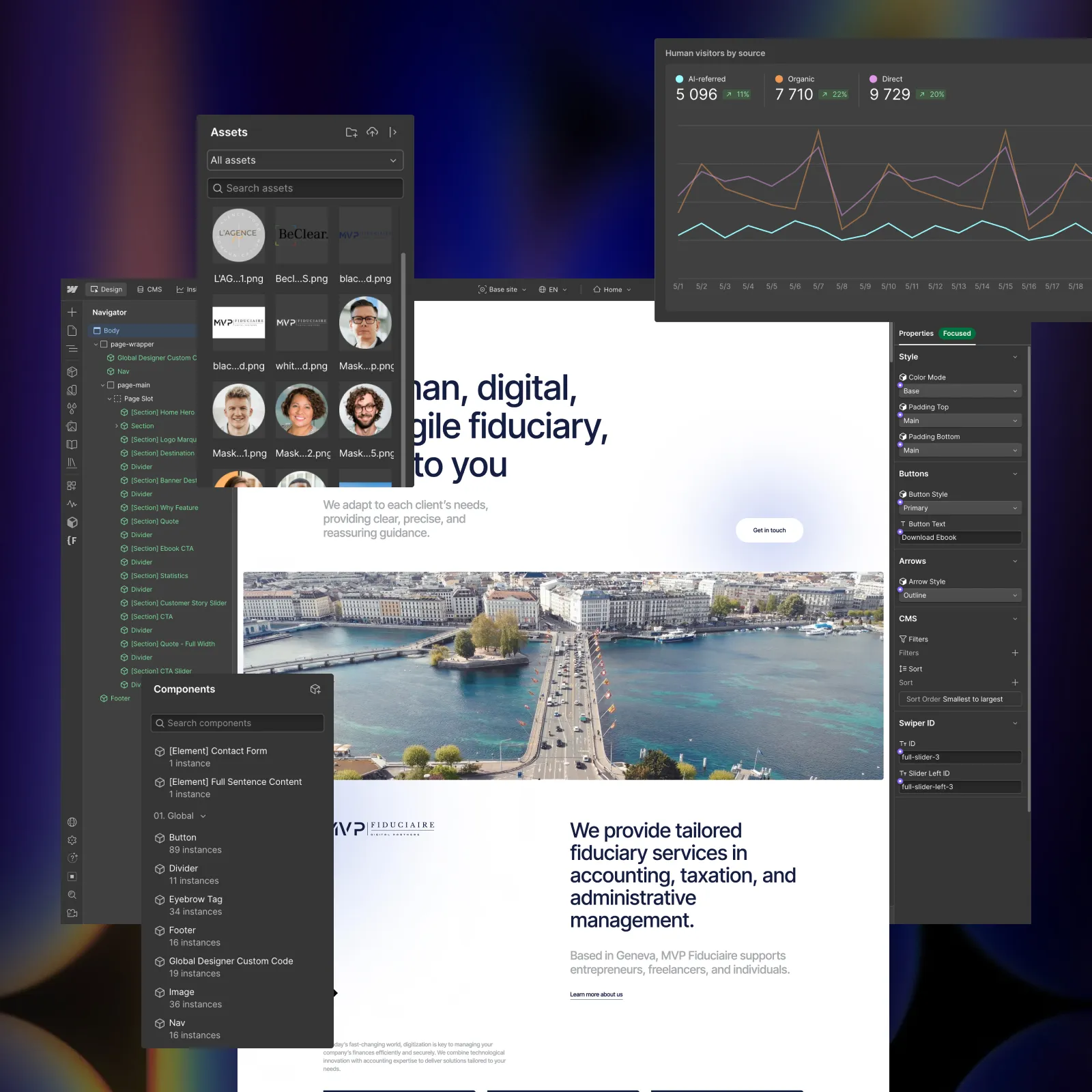 Professional Services & Agencies Webflow website showcase