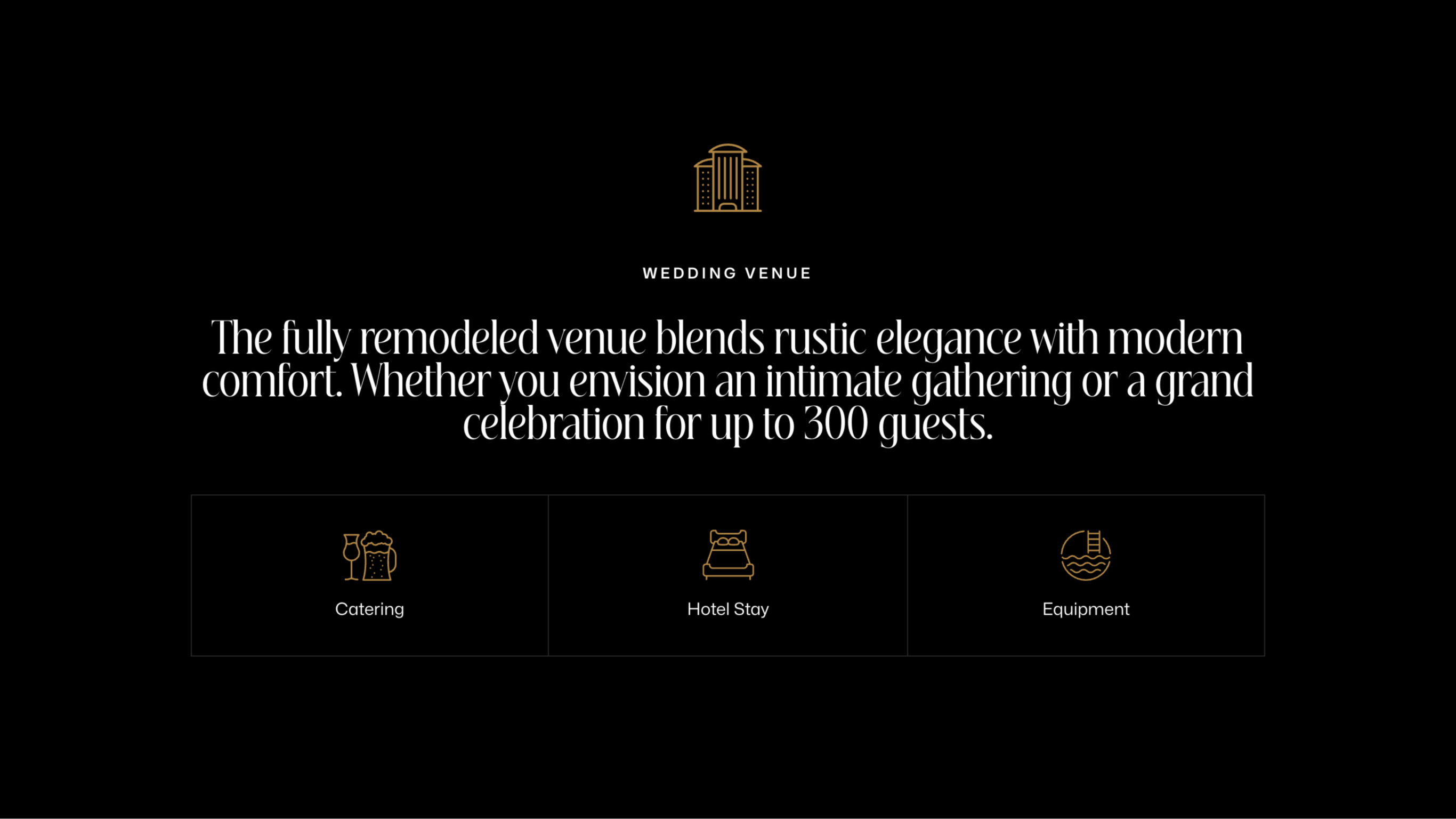 Paradise Venue website design showcase 2
