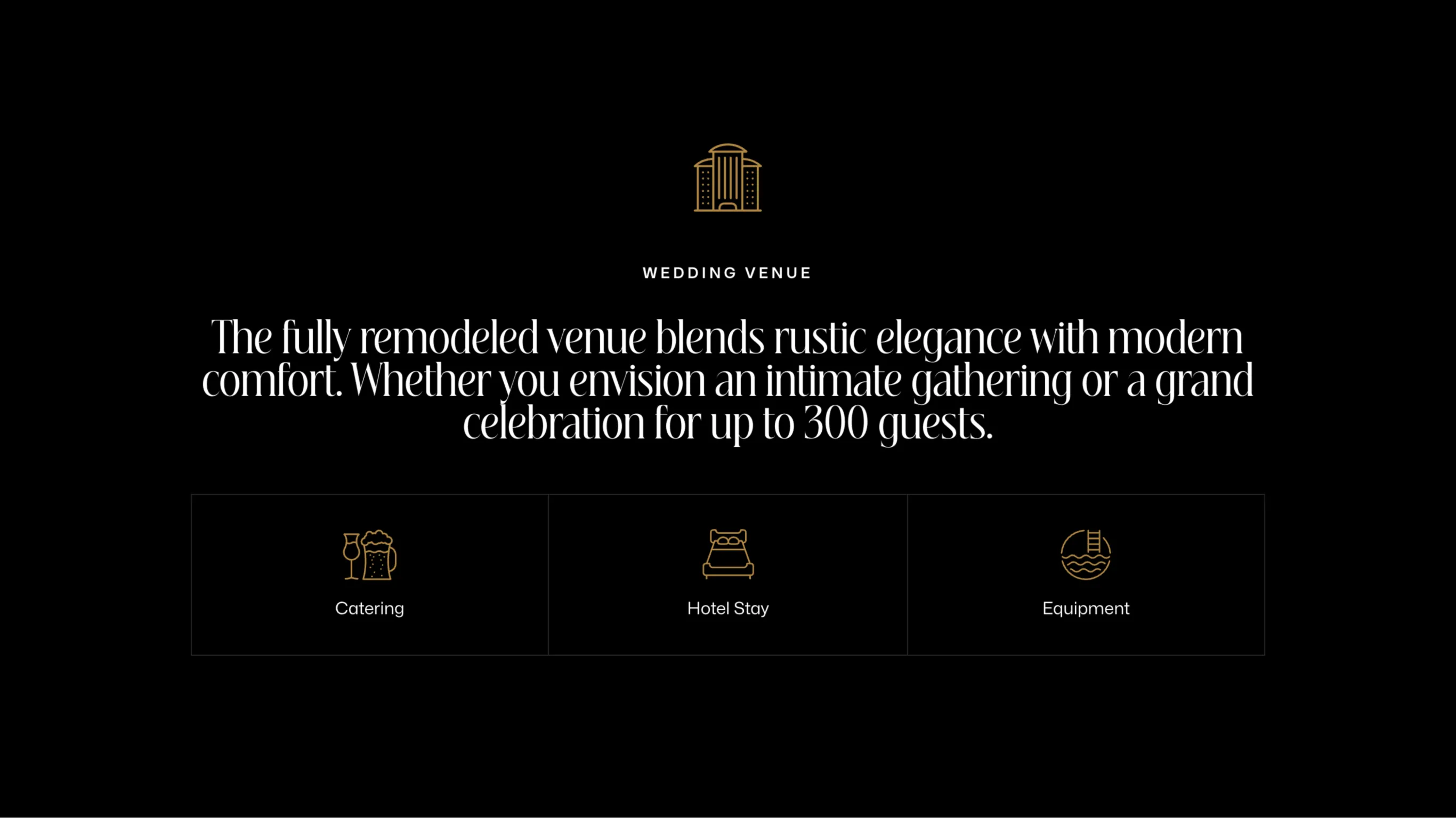 Paradise Venue website design showcase 2