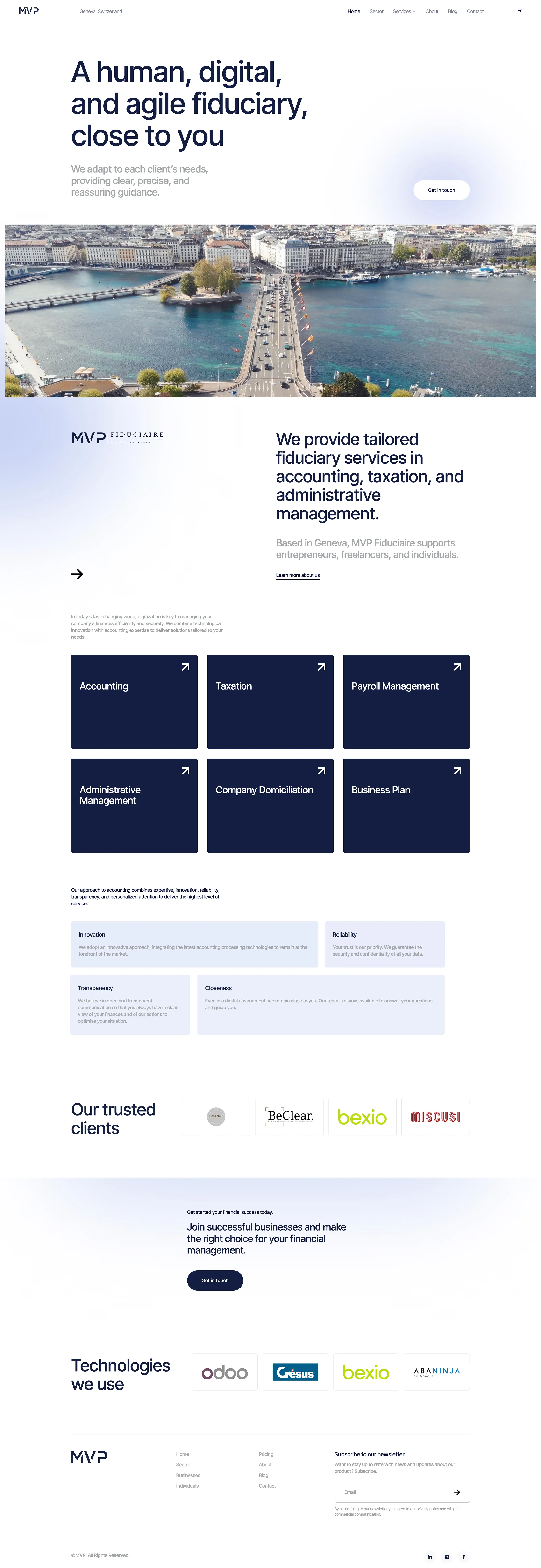 MVP Fiduciary full website page showcase