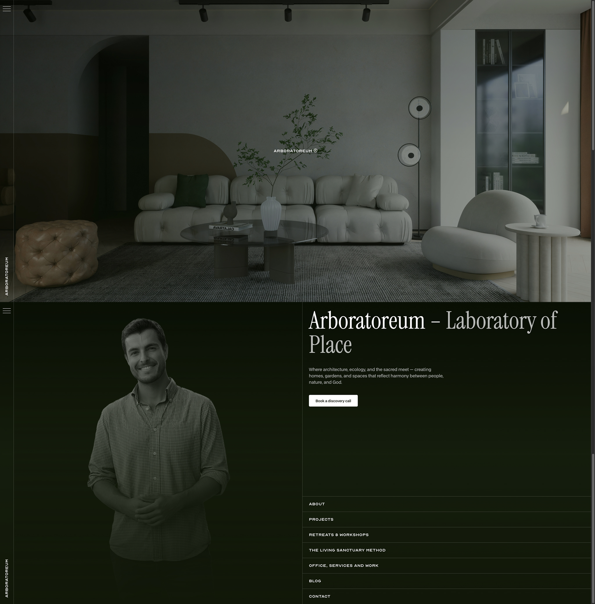 Arboratoreum full website page showcase