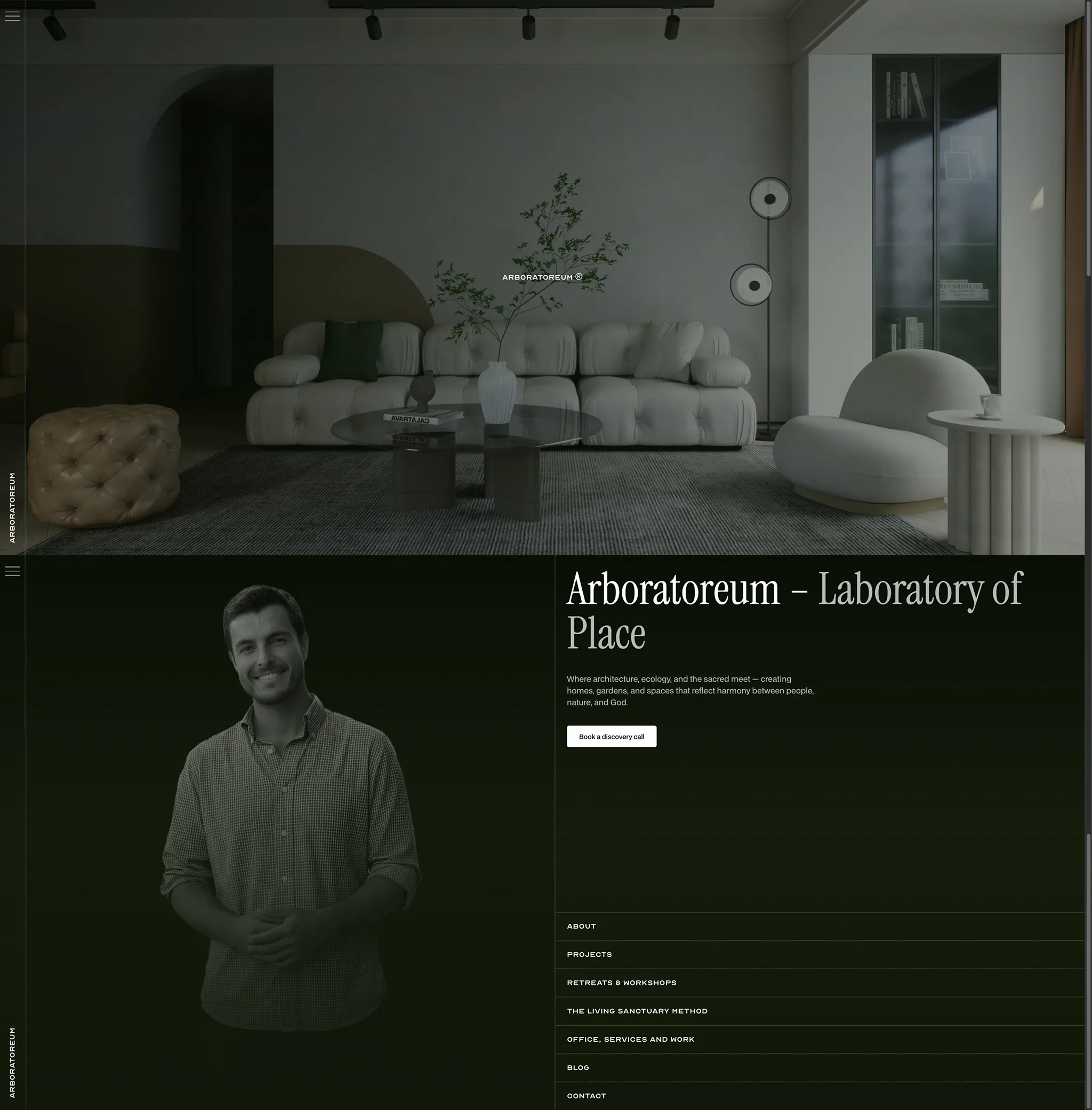 Arboratoreum full website page showcase
