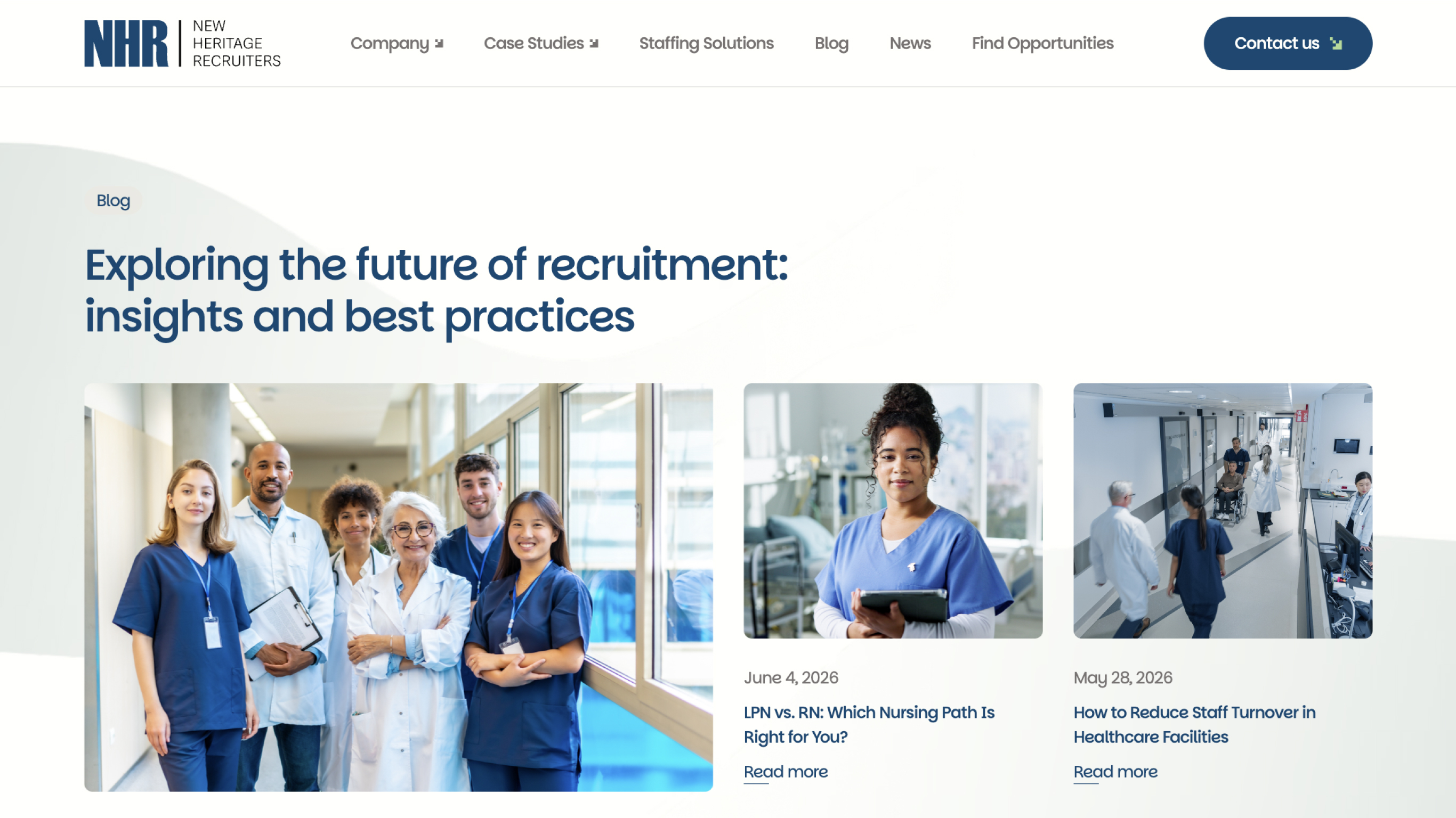New Heritage Recruiters website design showcase 4