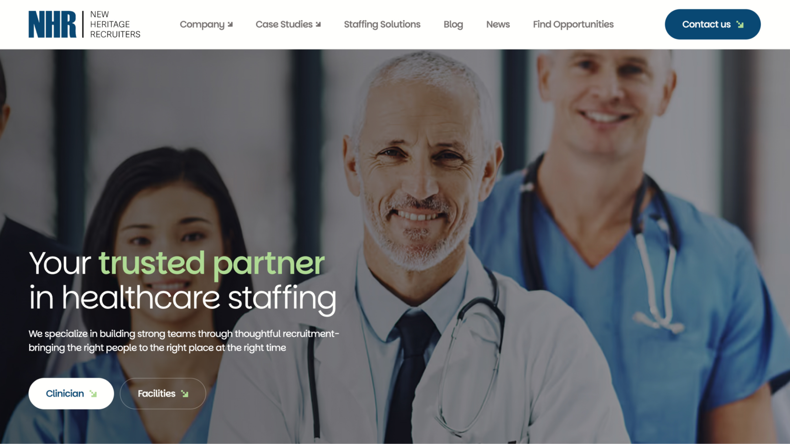 New Heritage Recruiters website design showcase 1