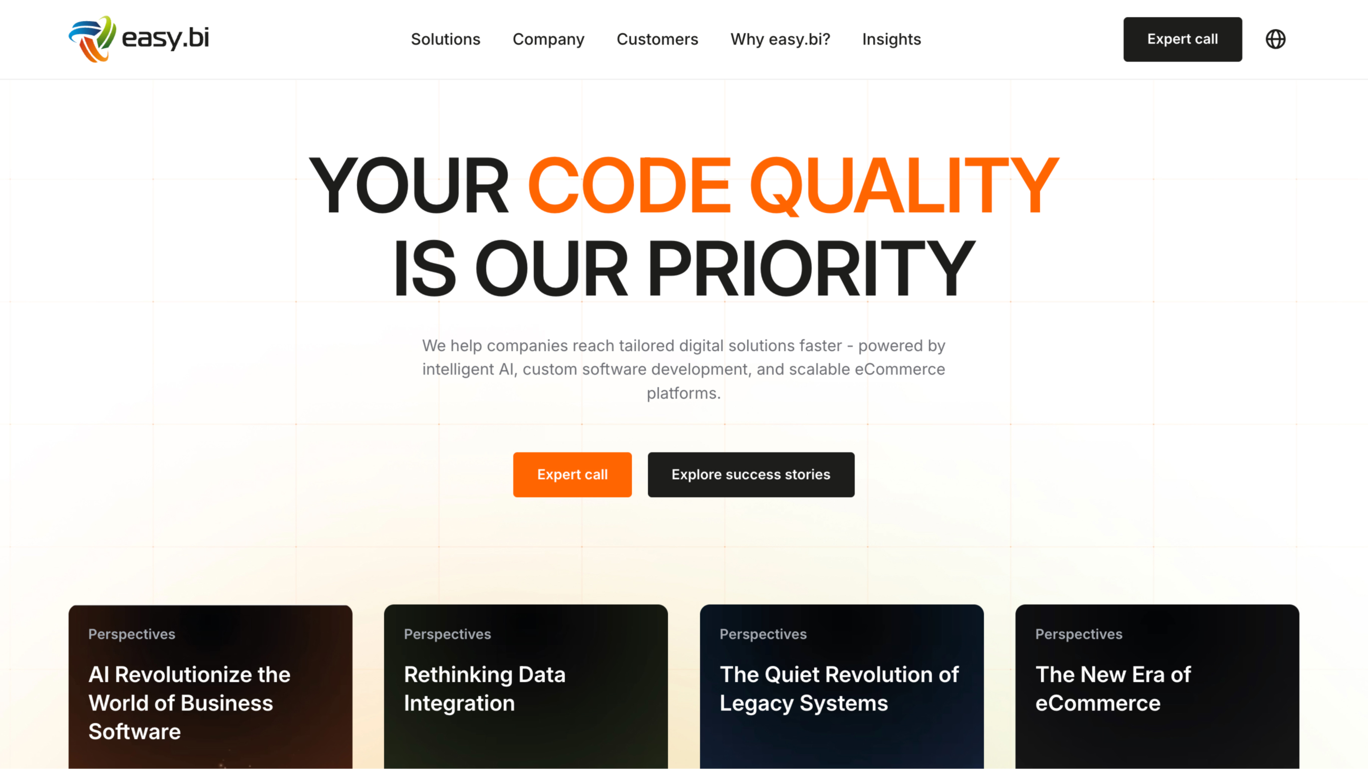 Easy.bi website design showcase 1