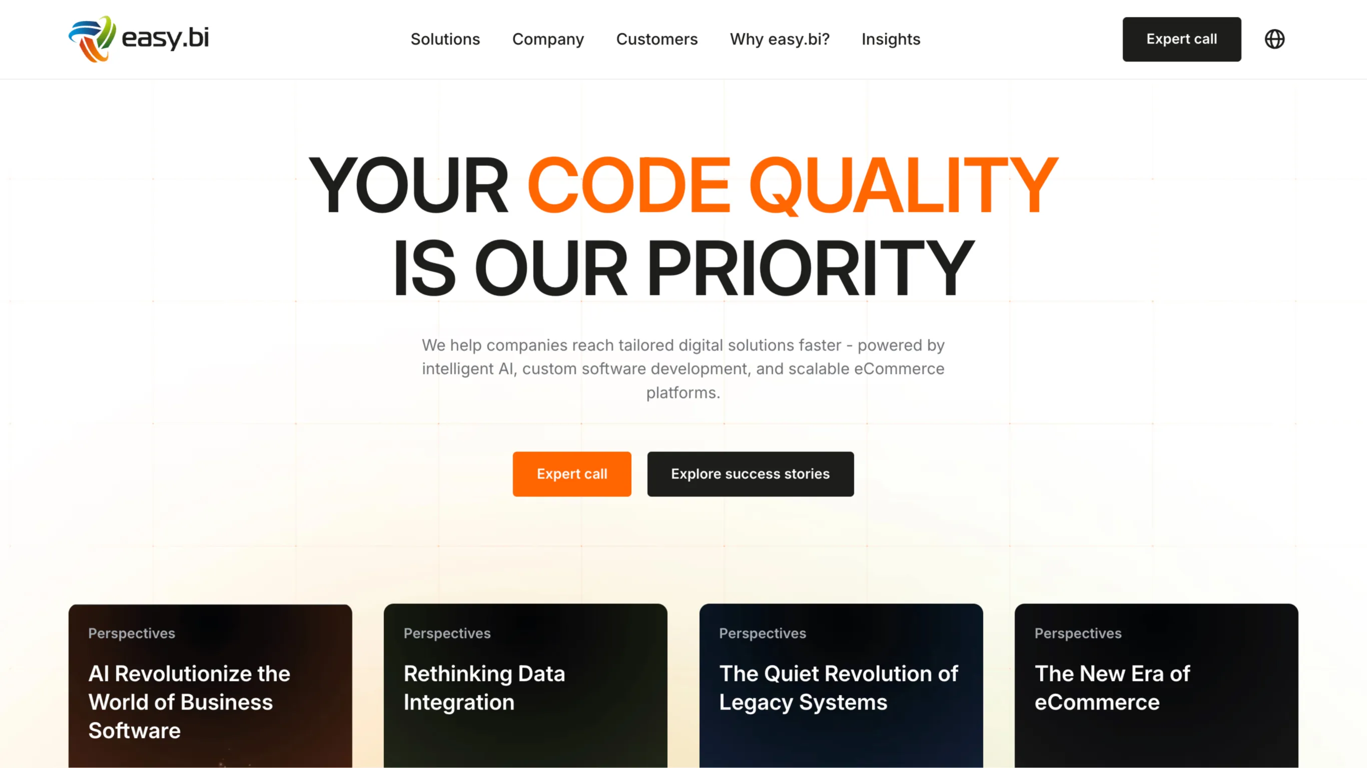 Easy.bi website design showcase 1