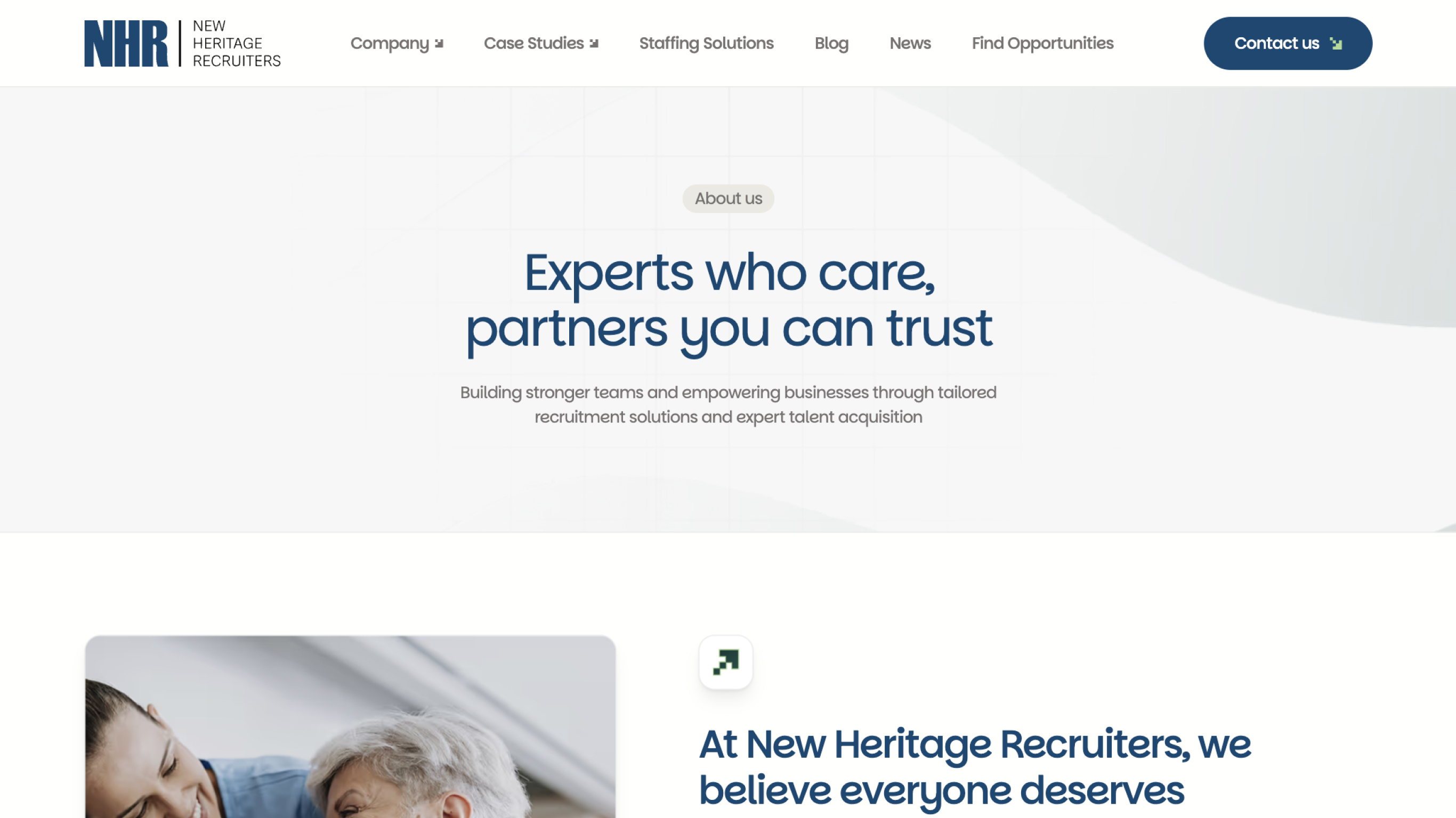 New Heritage Recruiters website design showcase 3