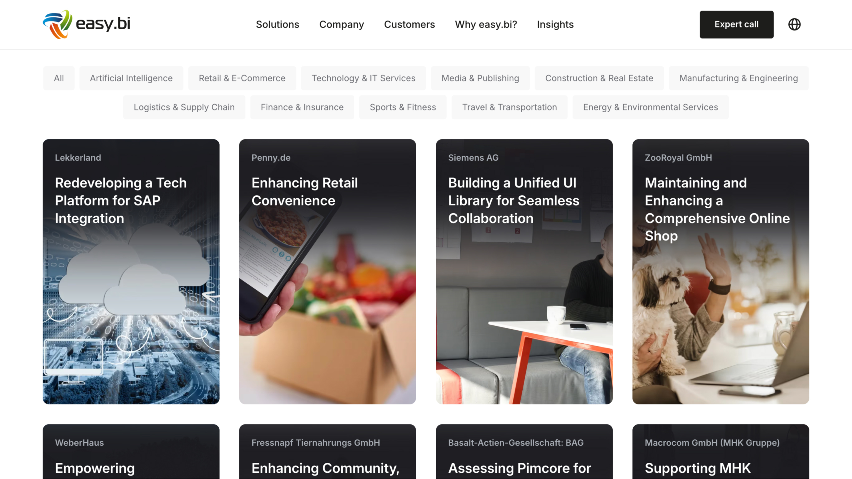 Easy.bi website design showcase 2