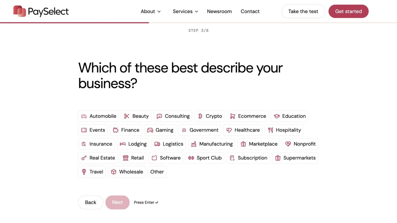 PaySelect website design showcase 2