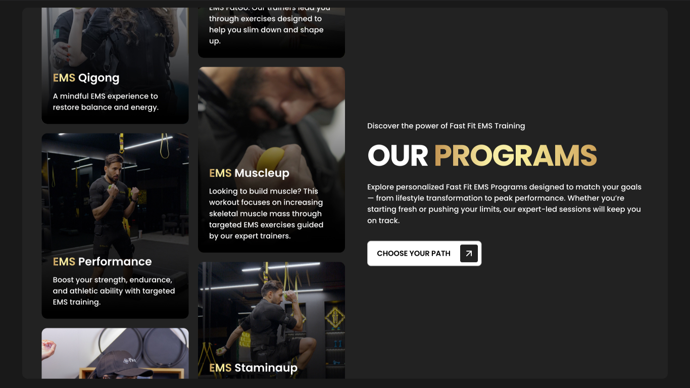 FastFit website design showcase 3