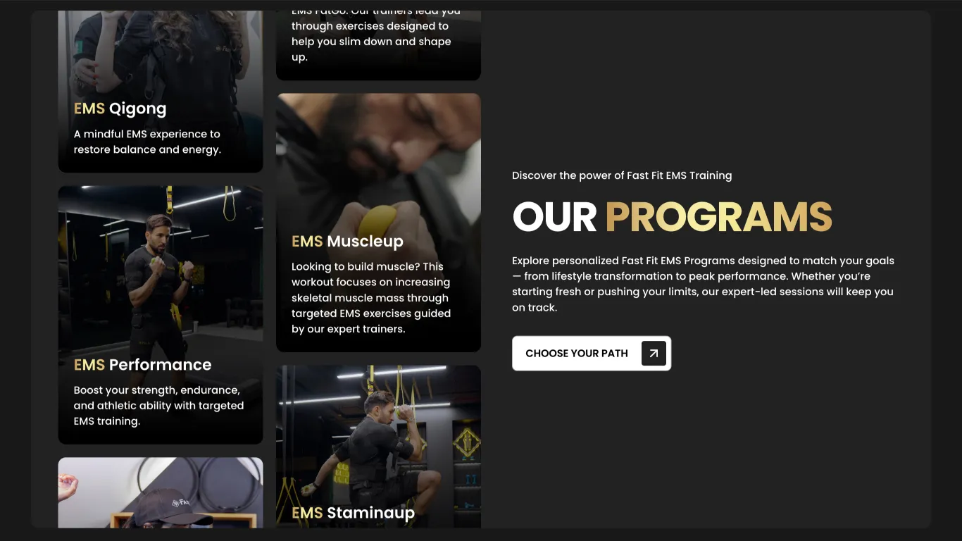 FastFit website design showcase 3