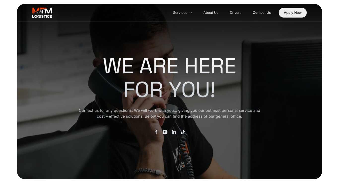 MTM Logistics website design showcase 5