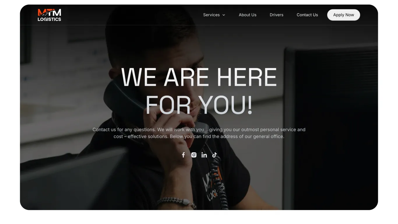 MTM Logistics website design showcase 5