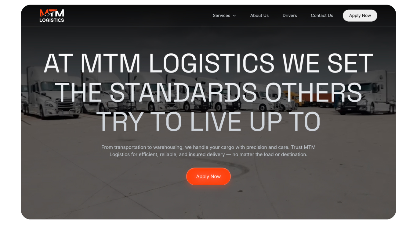 MTM Logistics website design showcase 1