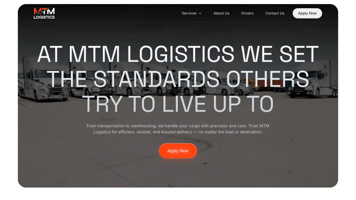 MTM Logistics website design showcase 1