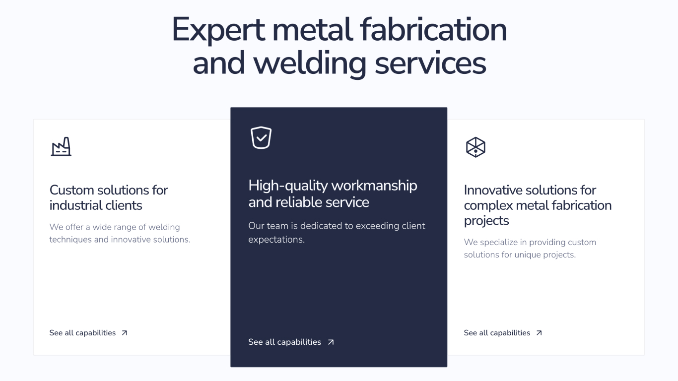 Anzelc Welding Fabrication website design showcase 3
