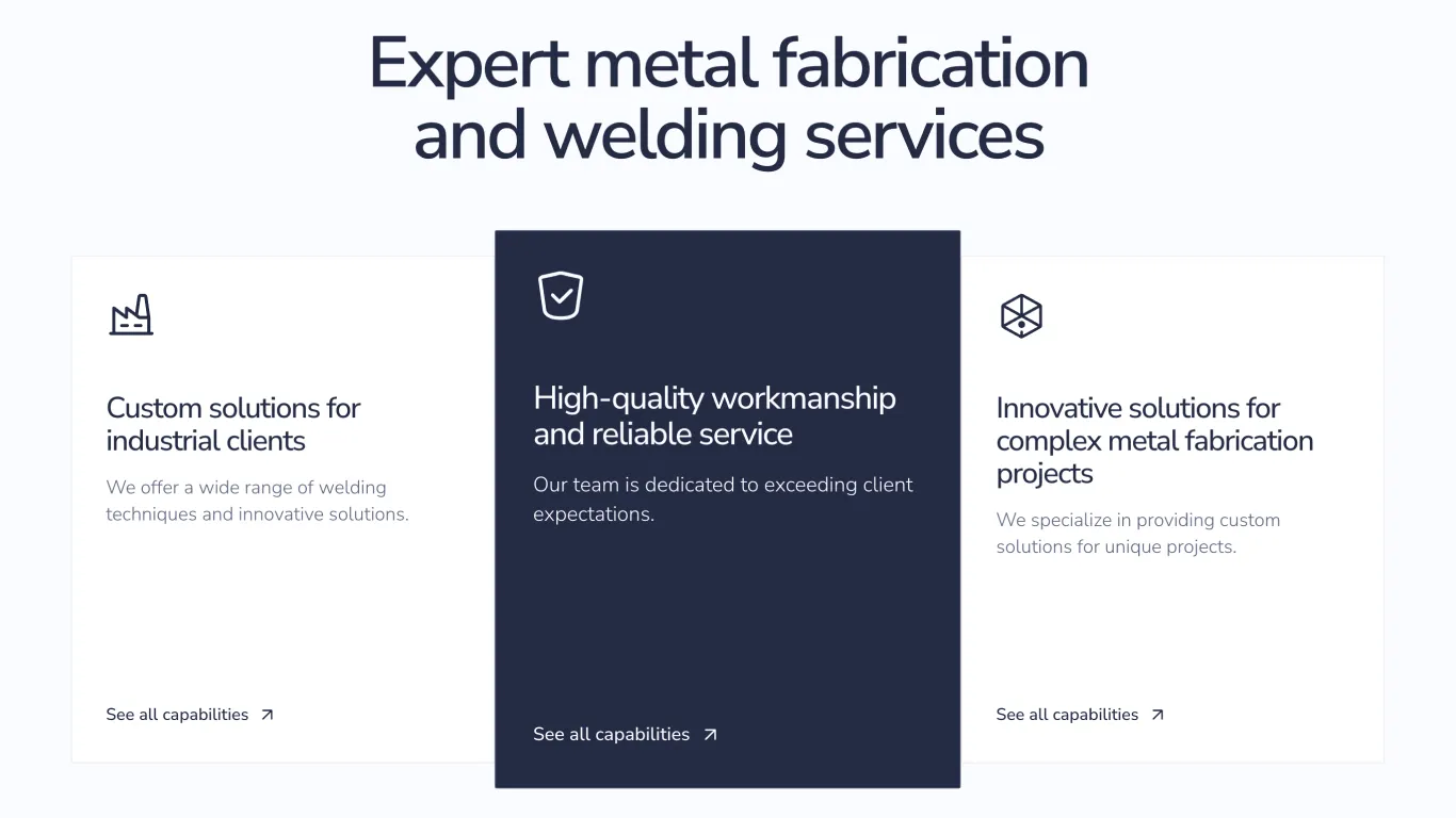 Anzelc Welding Fabrication website design showcase 3