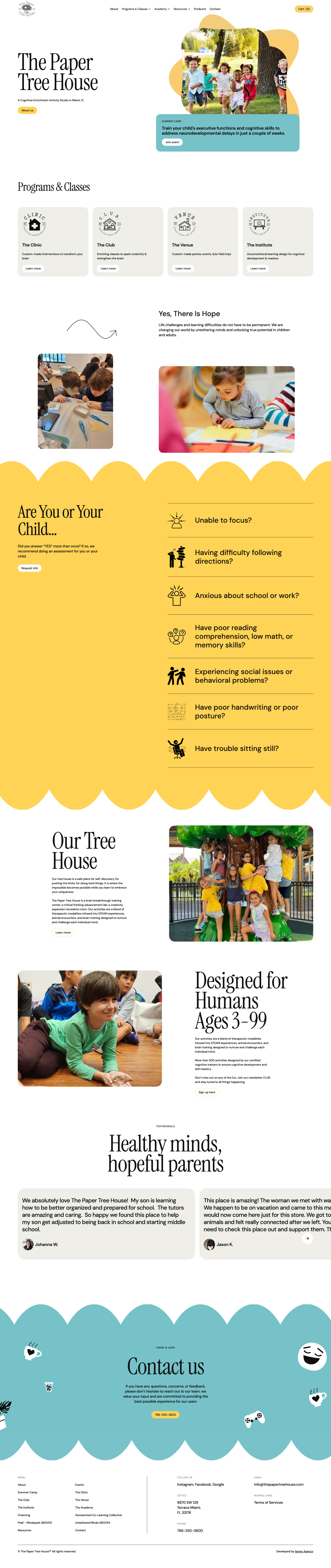 The Paper Tree House full website page showcase