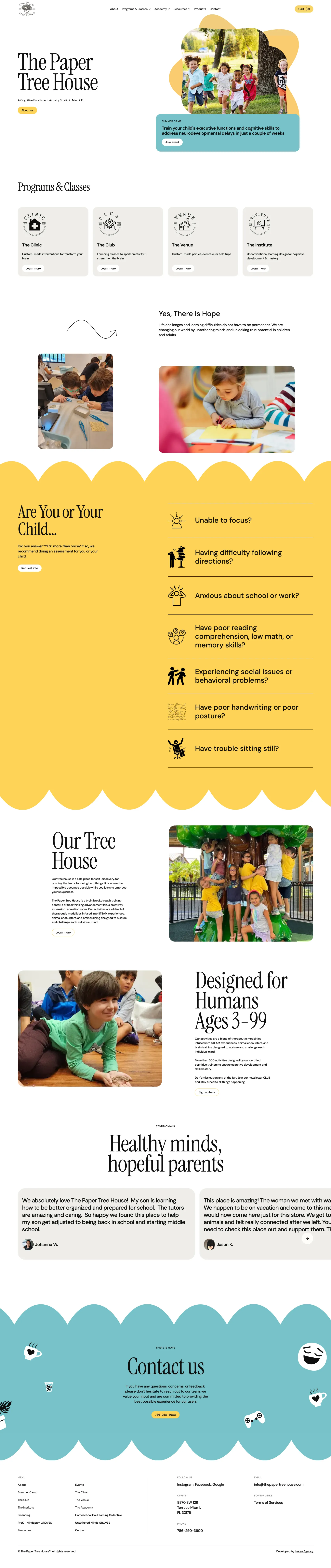 The Paper Tree House full website page showcase