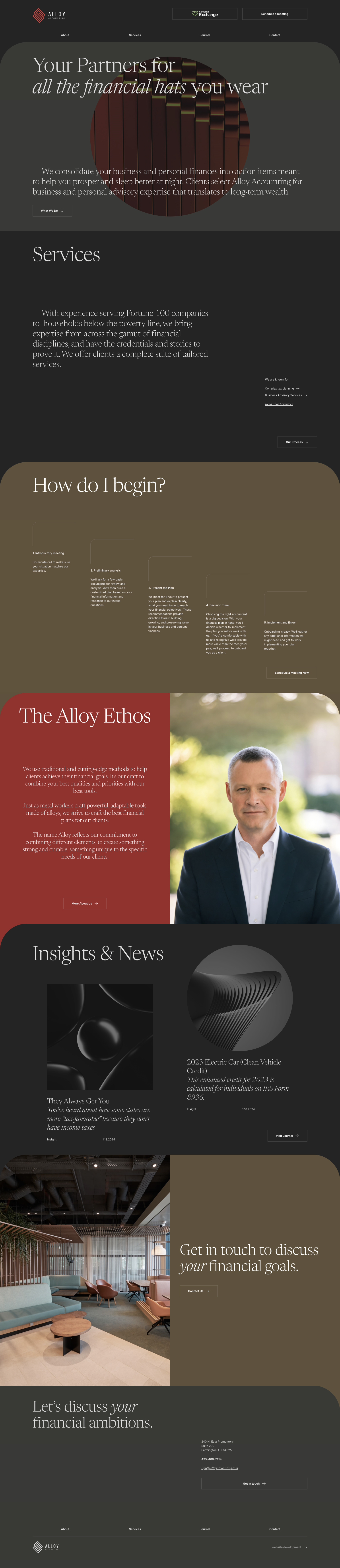 Alloy Accounting full website page showcase