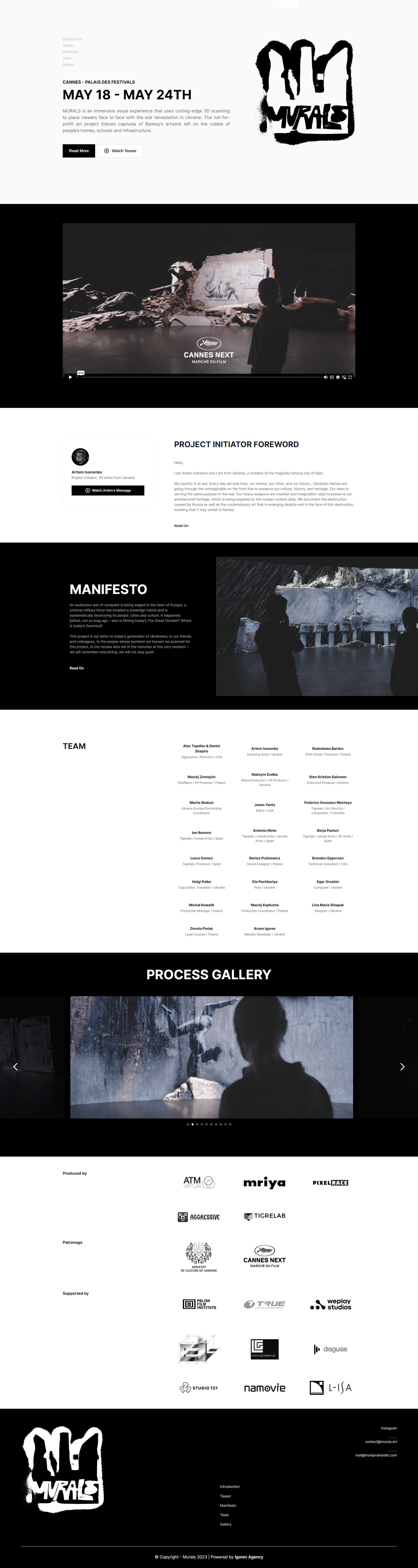 Murals full website page showcase
