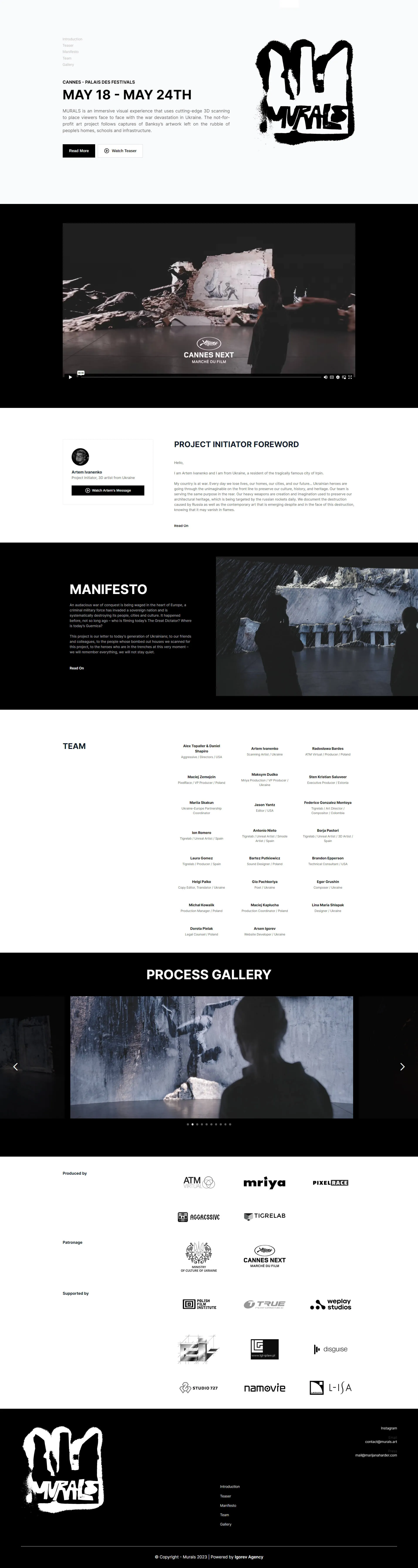 Murals full website page showcase