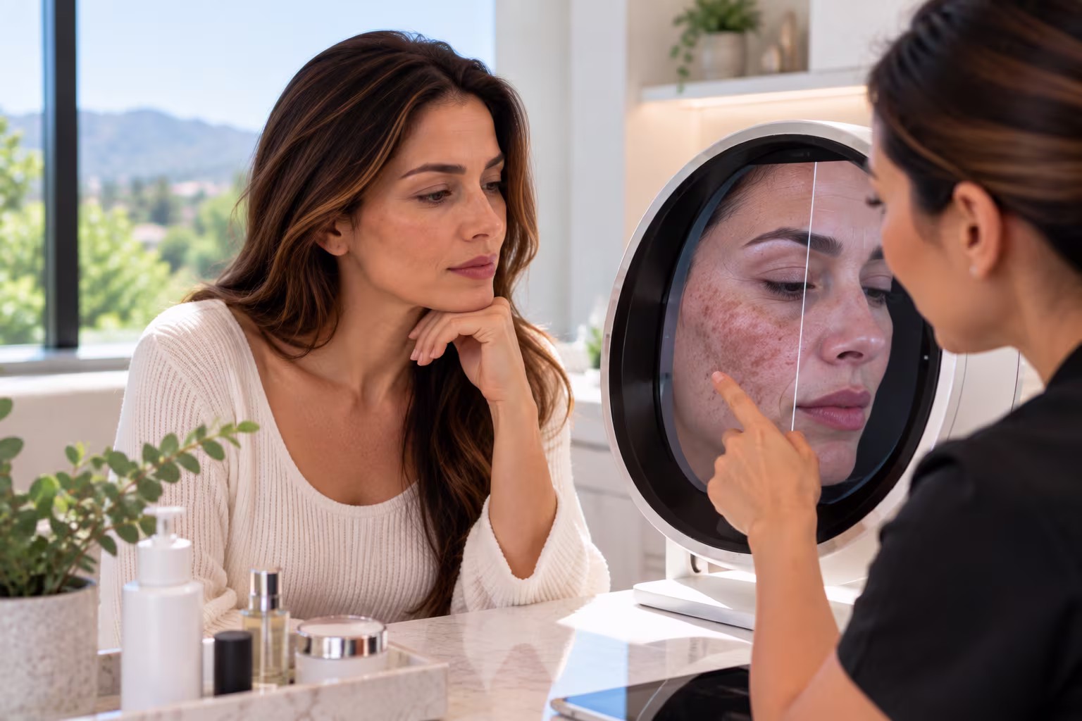 Dermal treatment device used during skin pigmentation treatment in Los Gatos, California