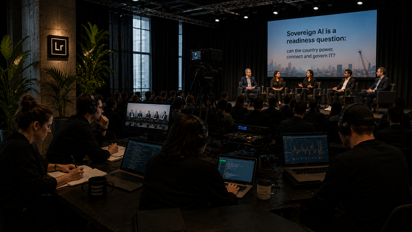 audio team taking insights from the conference
