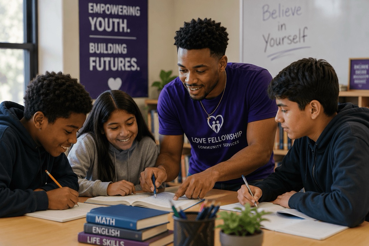 Students participating in a youth mentorship and educational support program in Nashville