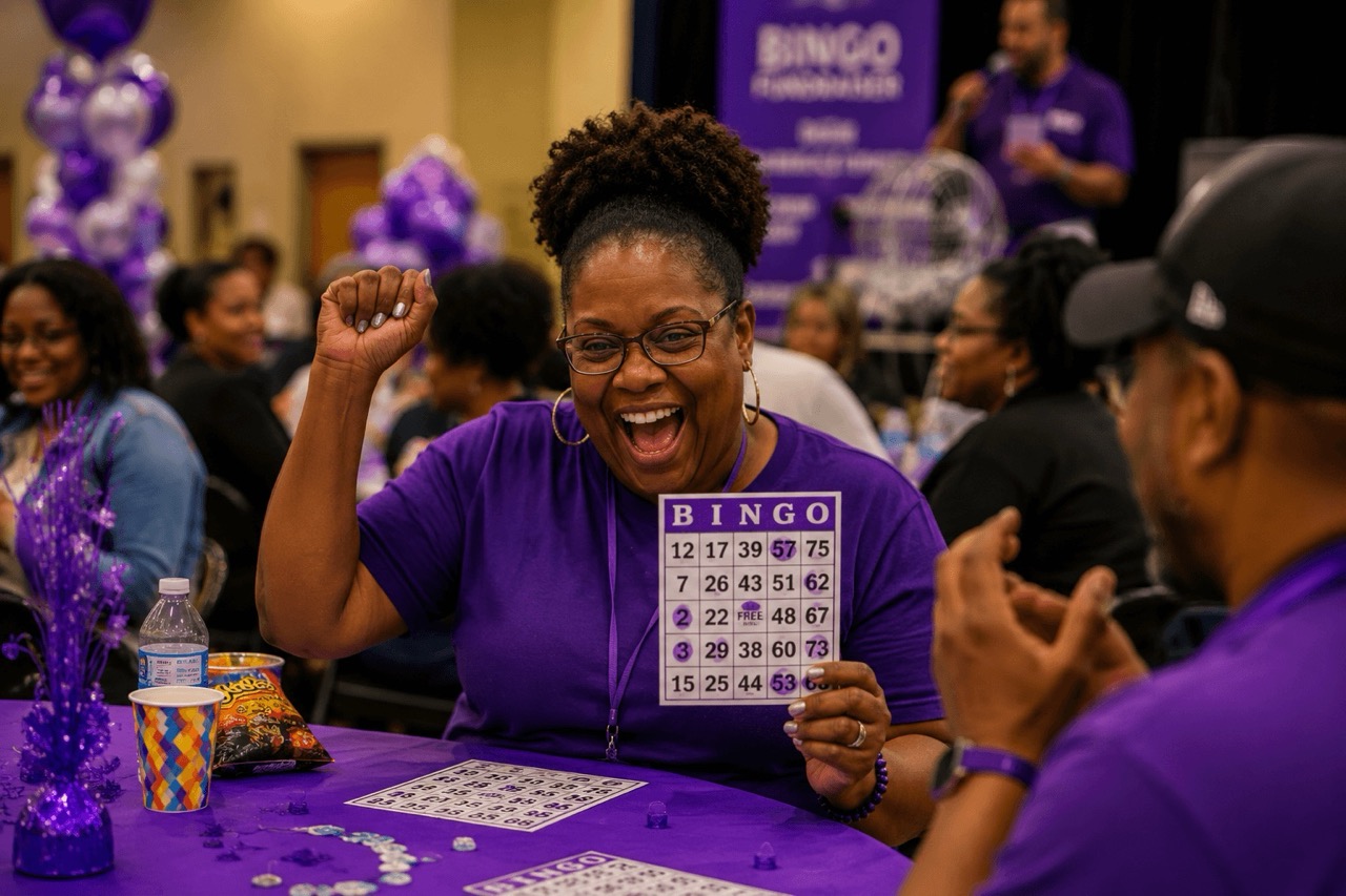Community members and volunteers participating in a nonprofit fundraiser event in Nashville