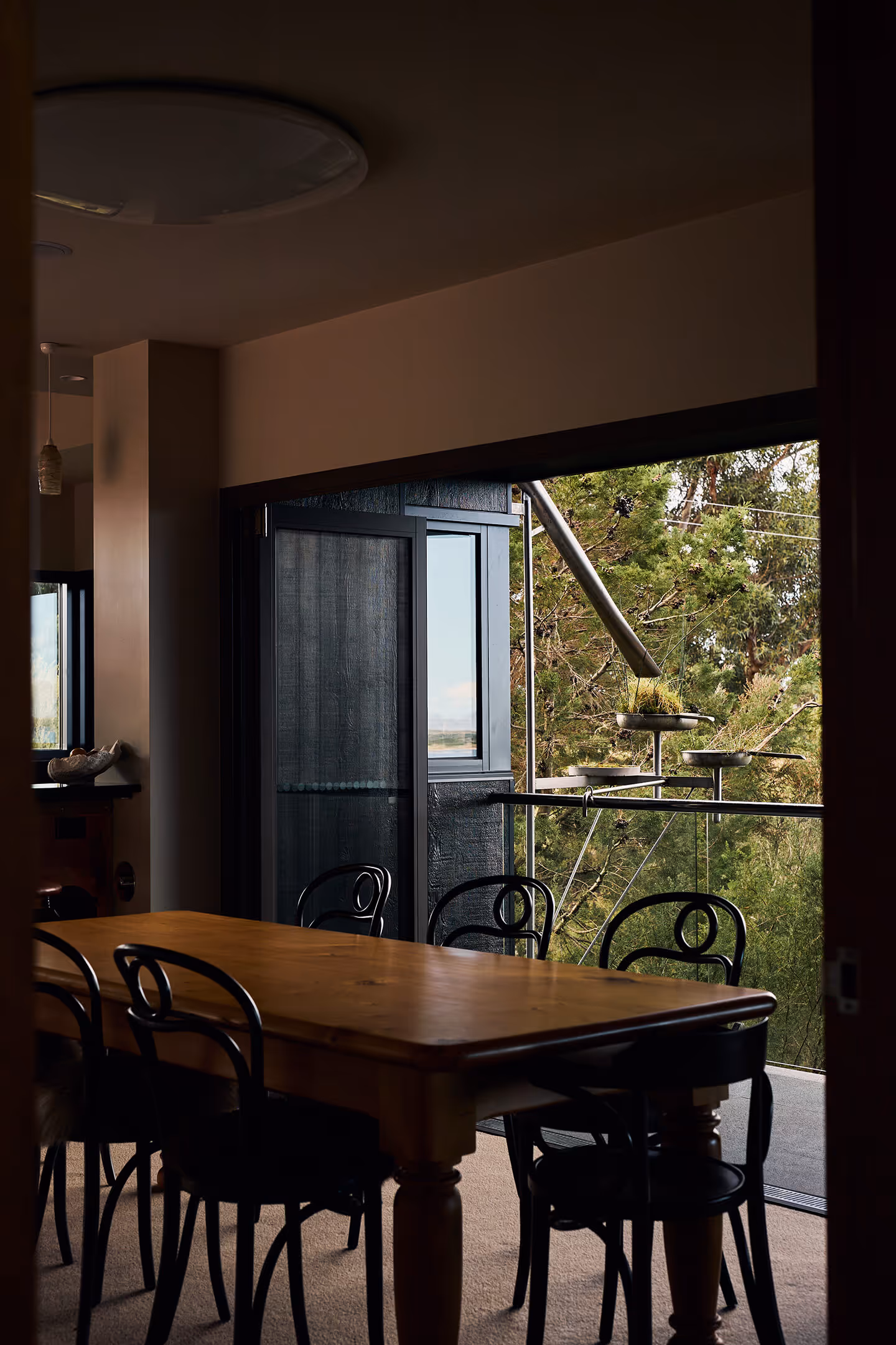 dining table looking out to the balcony