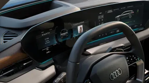 Audi Q6 e-tron interior panoramic dashboard display
