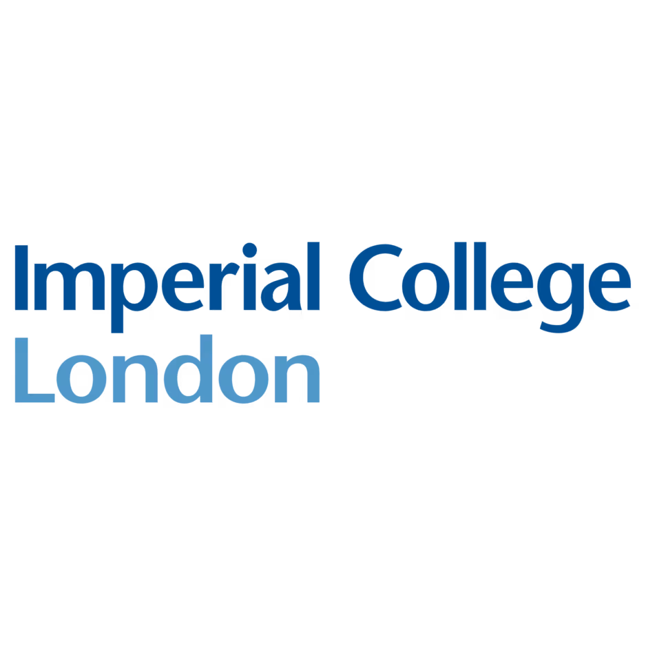 Imperial College London text logo in blue shades on a transparent background.