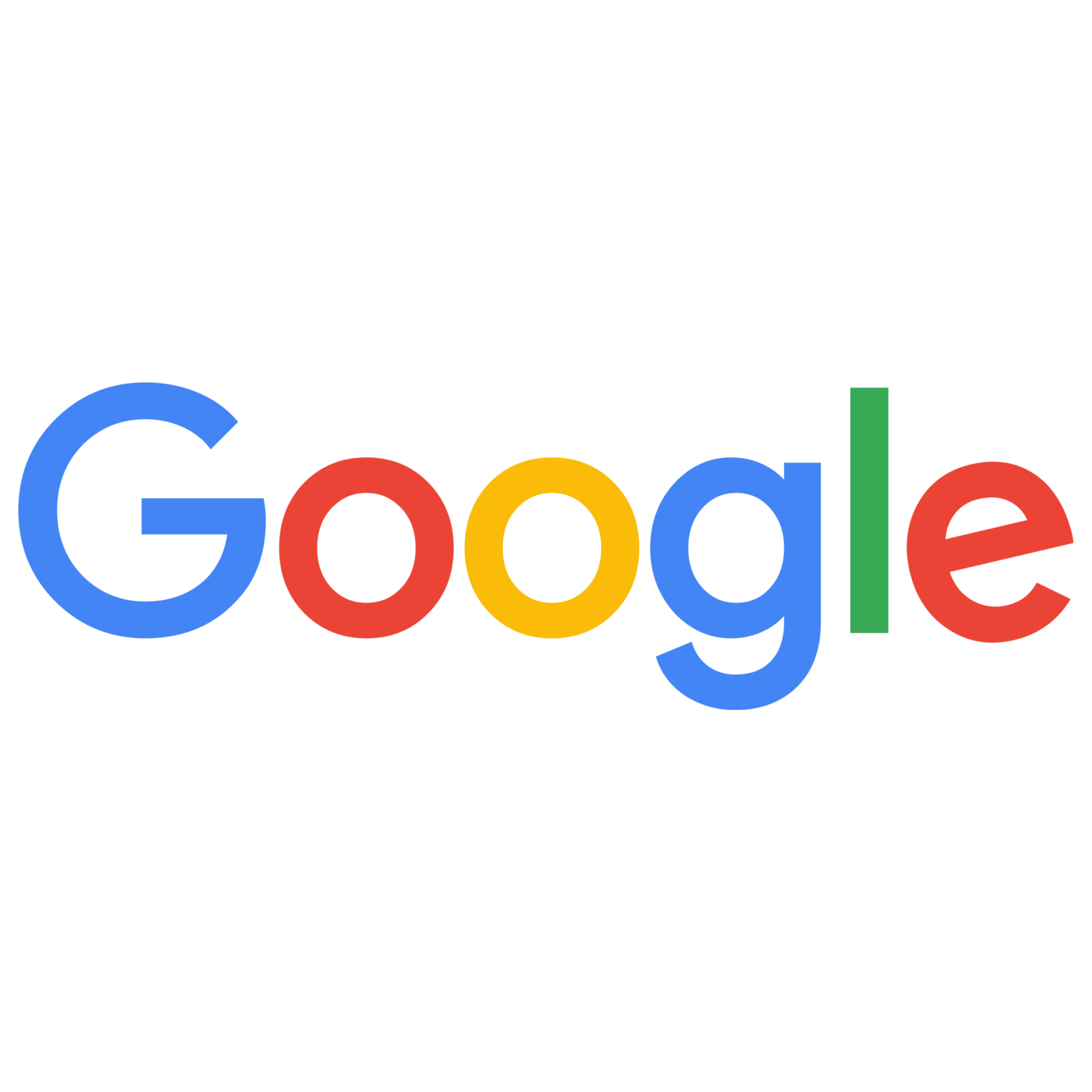 Google logo with blue, red, yellow, green, and red letters on a transparent background.