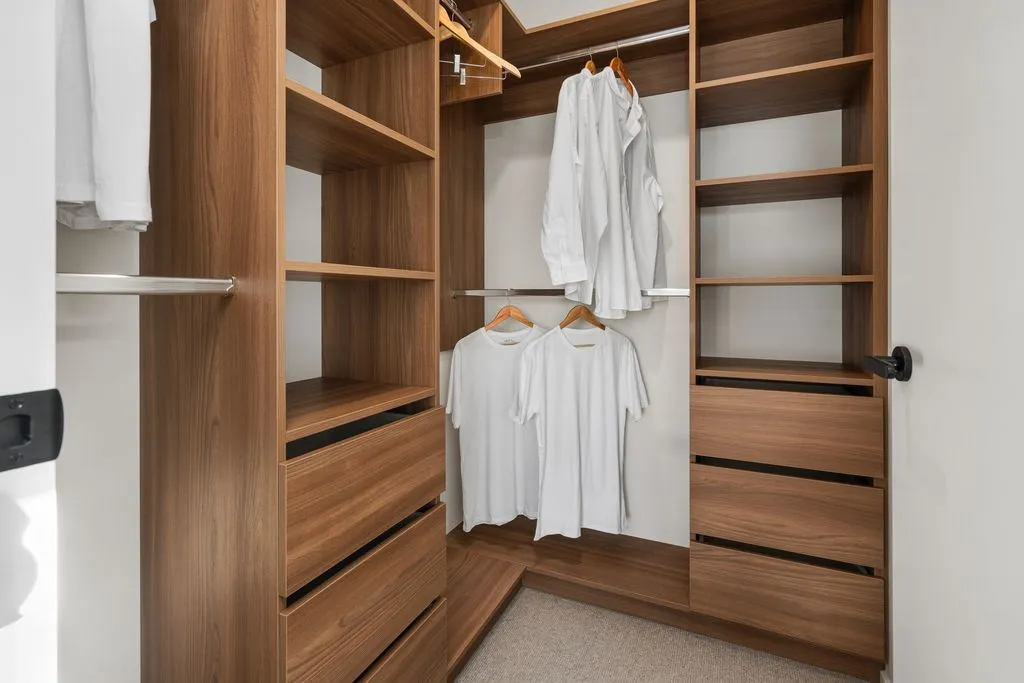 Wardrobe cabinetry by Kitchen Maker in Christchurch home