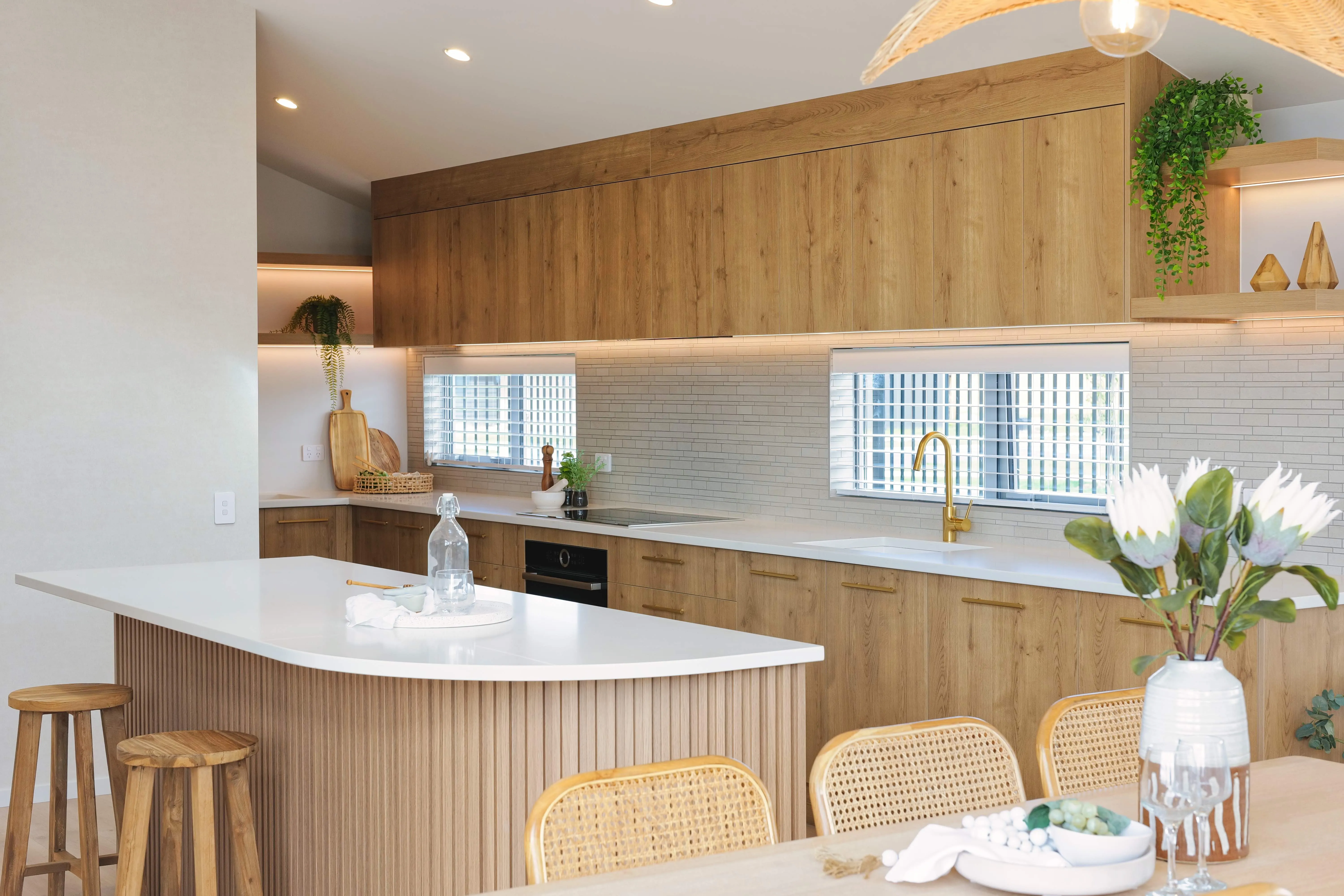 Light wood tones for a custom kitchen design in Christchurch