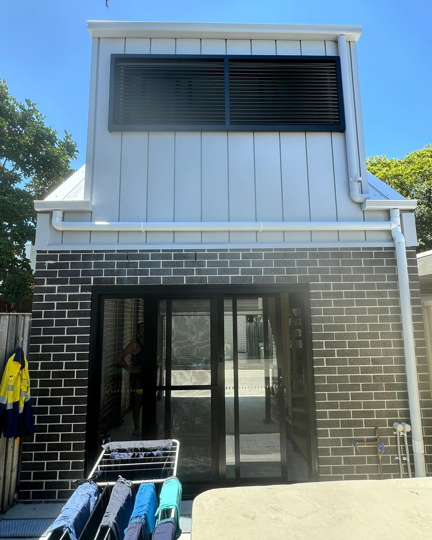 Finished garage and studio exterior in Alexandria