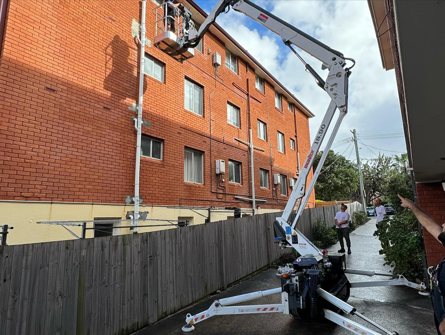 The stripped-back apartment during structural works.