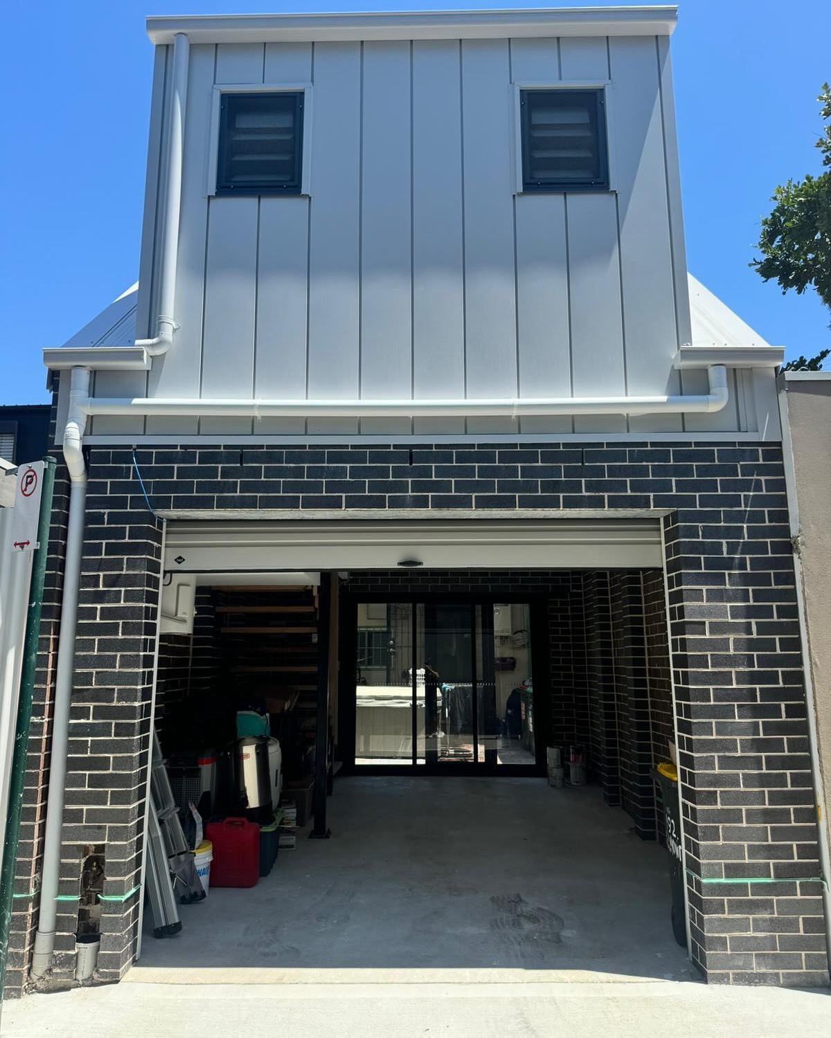 The completed external envelope and openings.